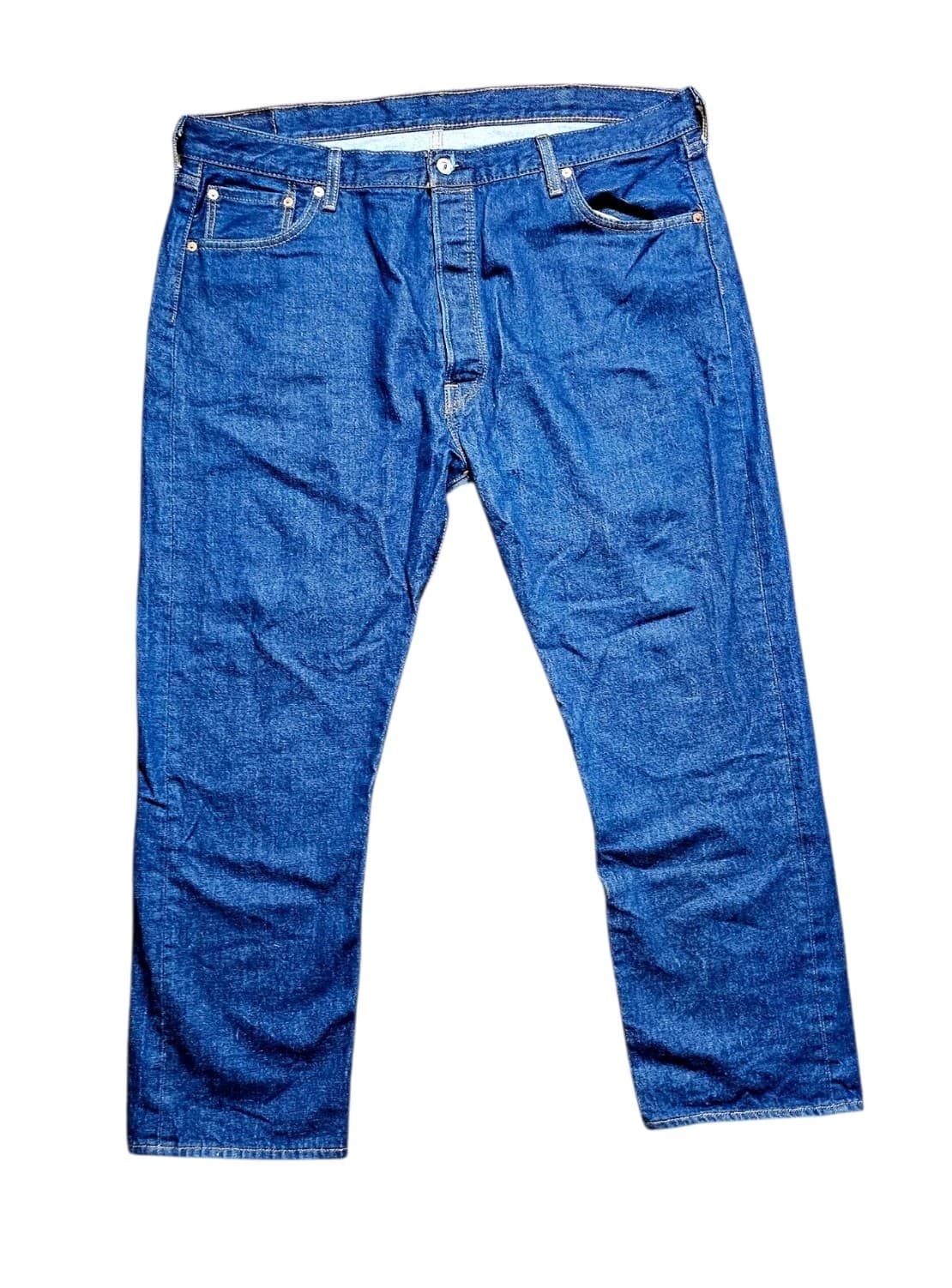 Levis 501 Jeans Mens 44x32 Straight Leg Button Fly Classic Denim Pants - Thumbnail 3