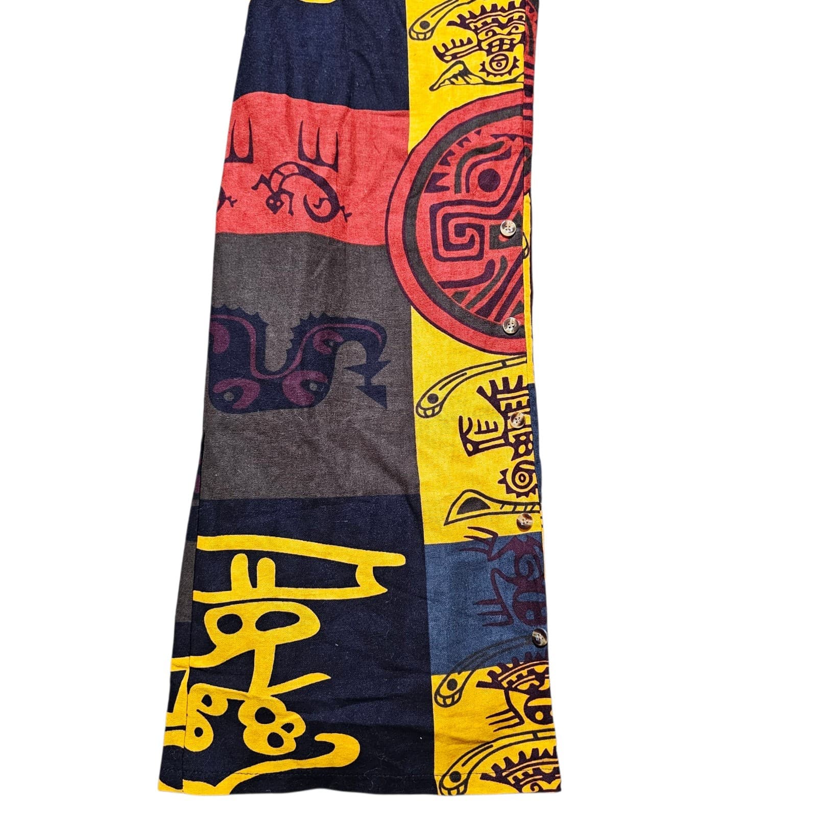 Ethnic Printed Wide Leg Overalls Womans Size L - Thumbnail 14