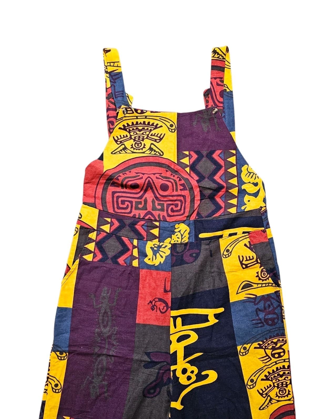 Ethnic Printed Wide Leg Overalls Womans Size L - Thumbnail 2