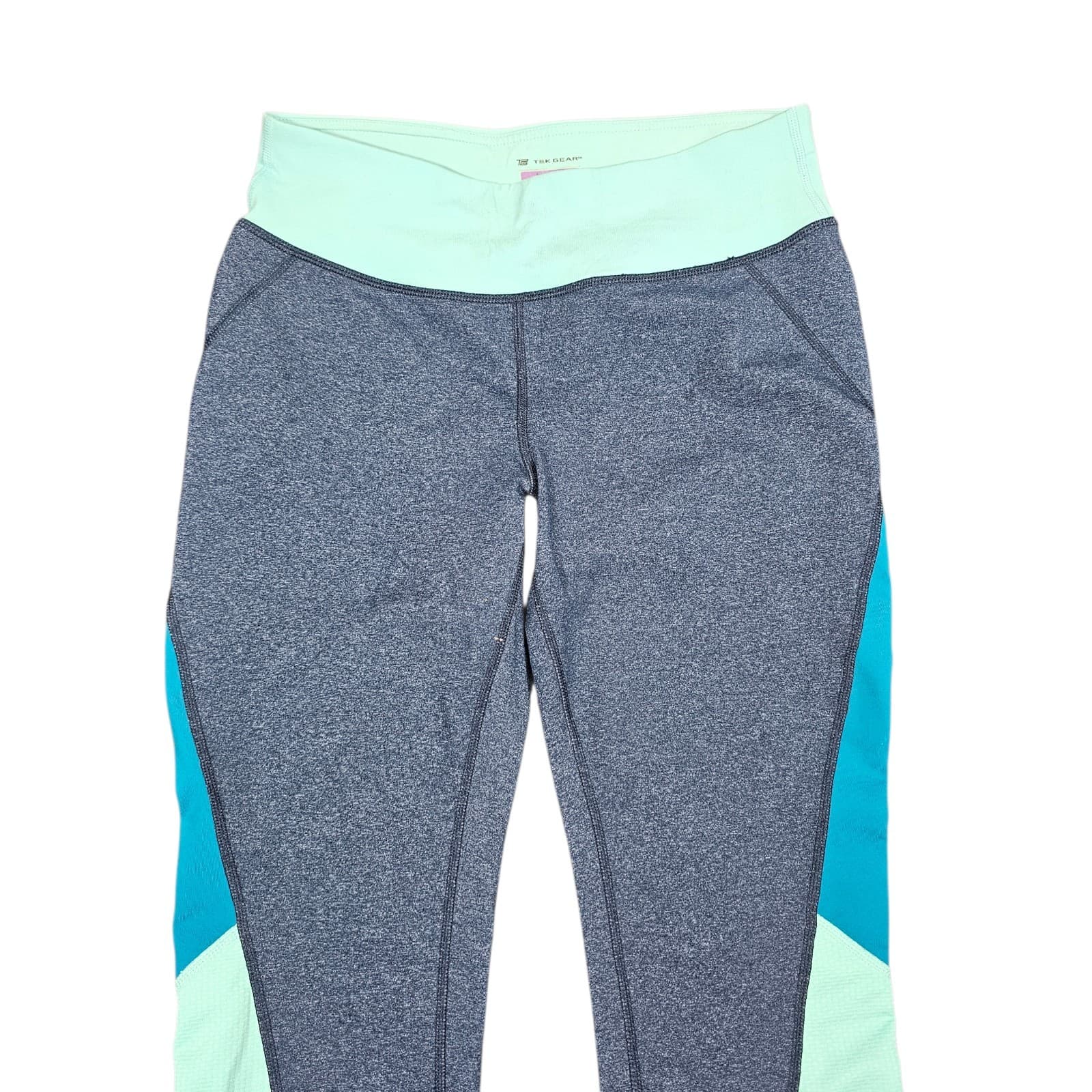 Tek Gear Shapewear Capri Workout Gear Charcoal Gray & Blue Skimmer Size Medium - Thumbnail 2