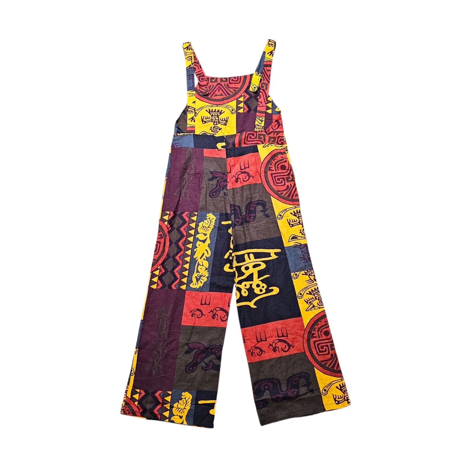 Ethnic Printed Wide Leg Overalls Womans Size L - Thumbnail 7