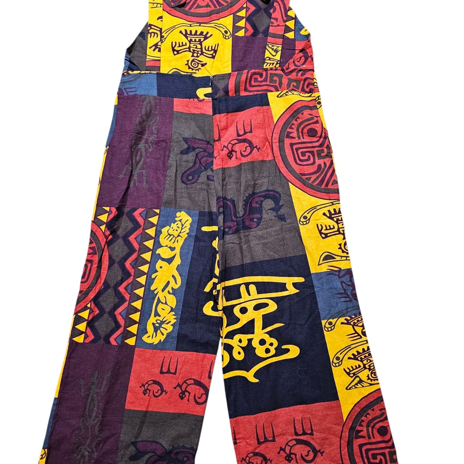 Ethnic Printed Wide Leg Overalls Womans Size L - Thumbnail 11