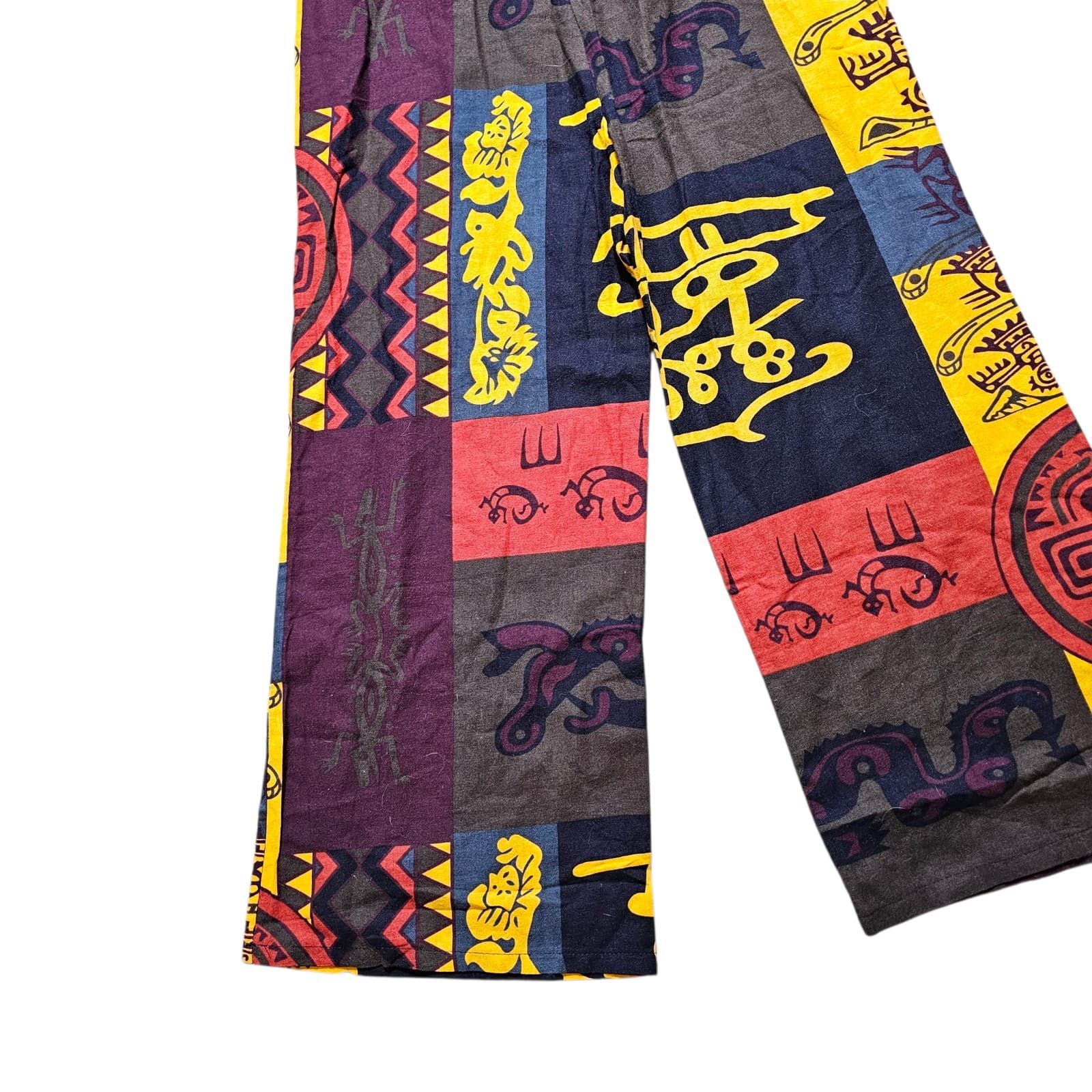 Ethnic Printed Wide Leg Overalls Womans Size L - Thumbnail 12