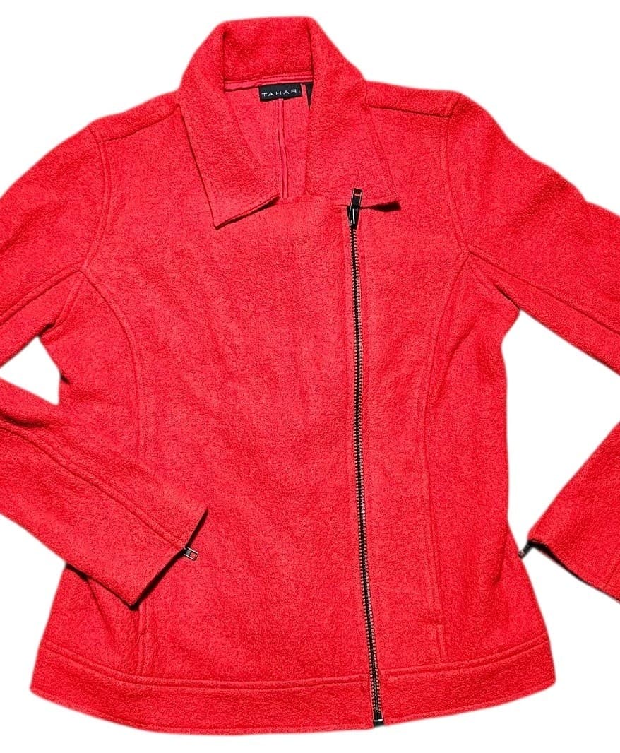 Tahari Moto Jacket Wool Blend Women’s Size S - Thumbnail 2