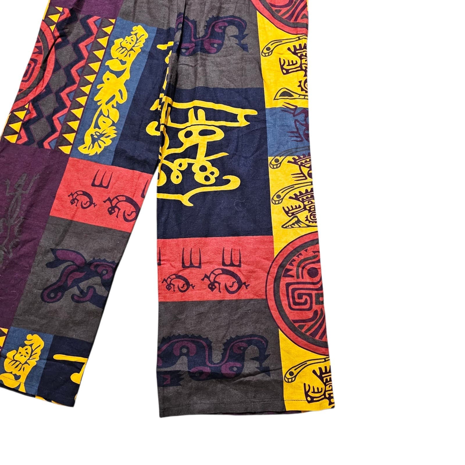 Ethnic Printed Wide Leg Overalls Womans Size L - Thumbnail 13
