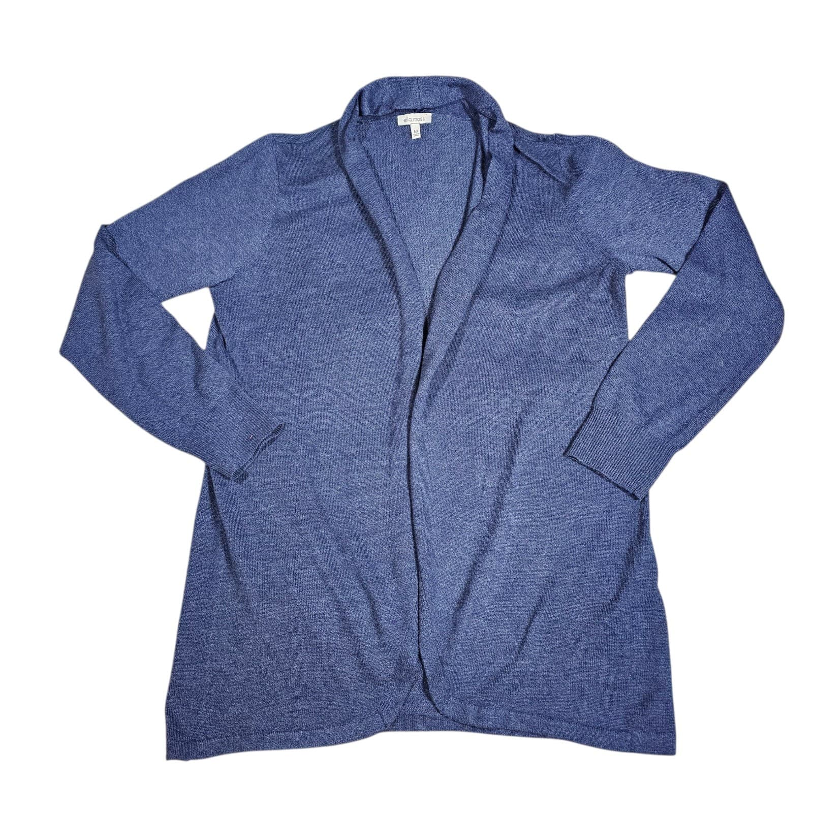 Ella Moss Women's Lightweight Open Front Cozy Cardigan - Indigo - Size M