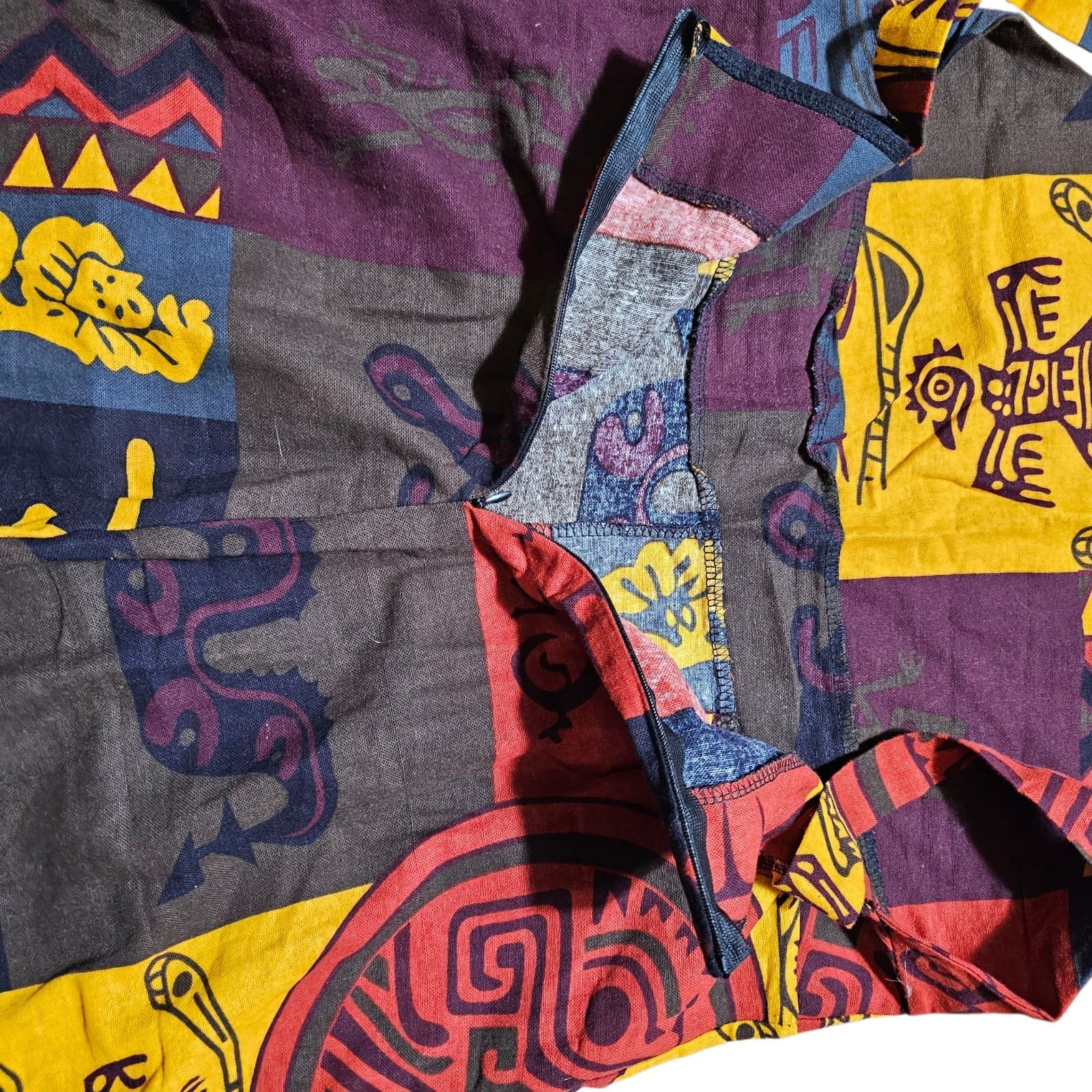 Ethnic Printed Wide Leg Overalls Womans Size L - Thumbnail 15