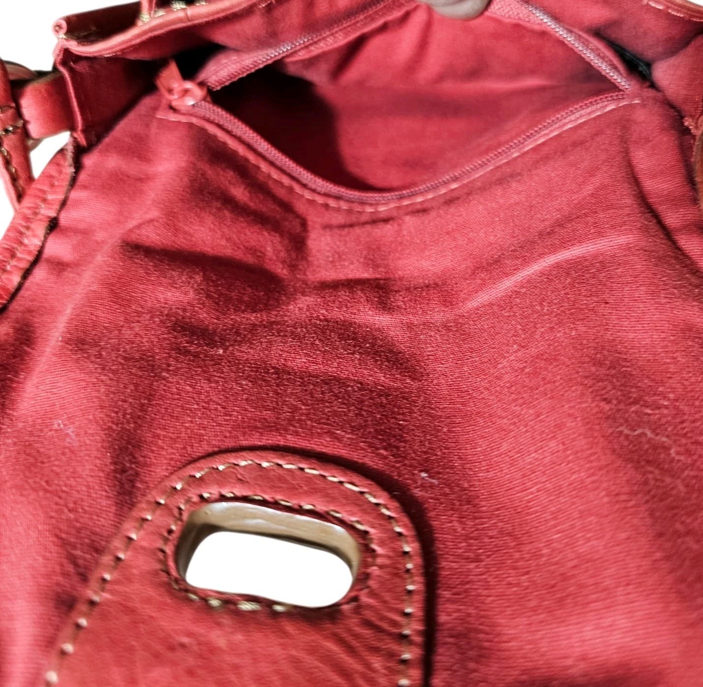 Fossil Pink Peach Genuine Leather Shoulder Bag Small Purse Pre-owned 6 1/2 X 5” - Thumbnail 9