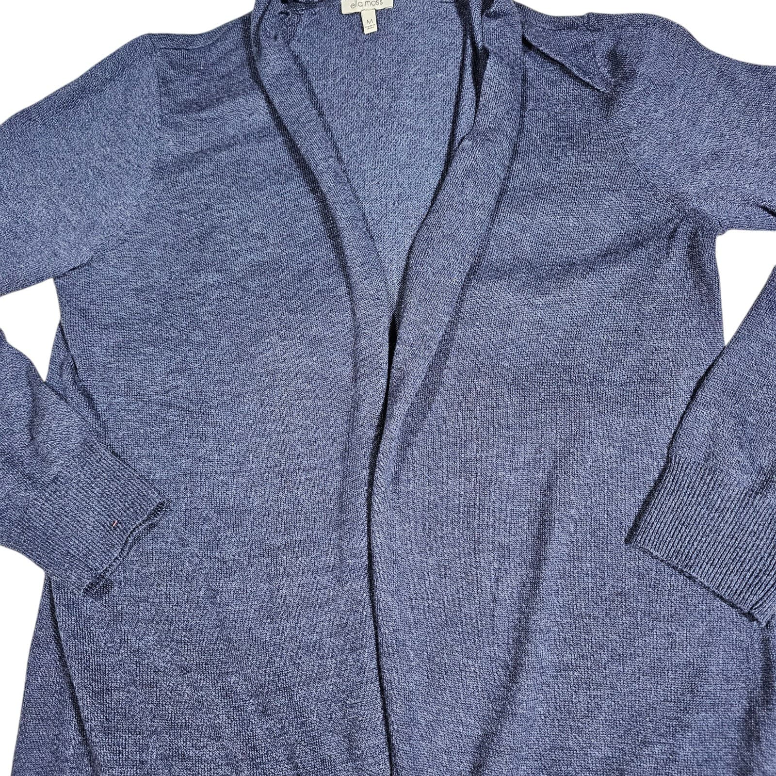 Ella Moss Women's Lightweight Open Front Cozy Cardigan - Indigo - Size M - Thumbnail 6