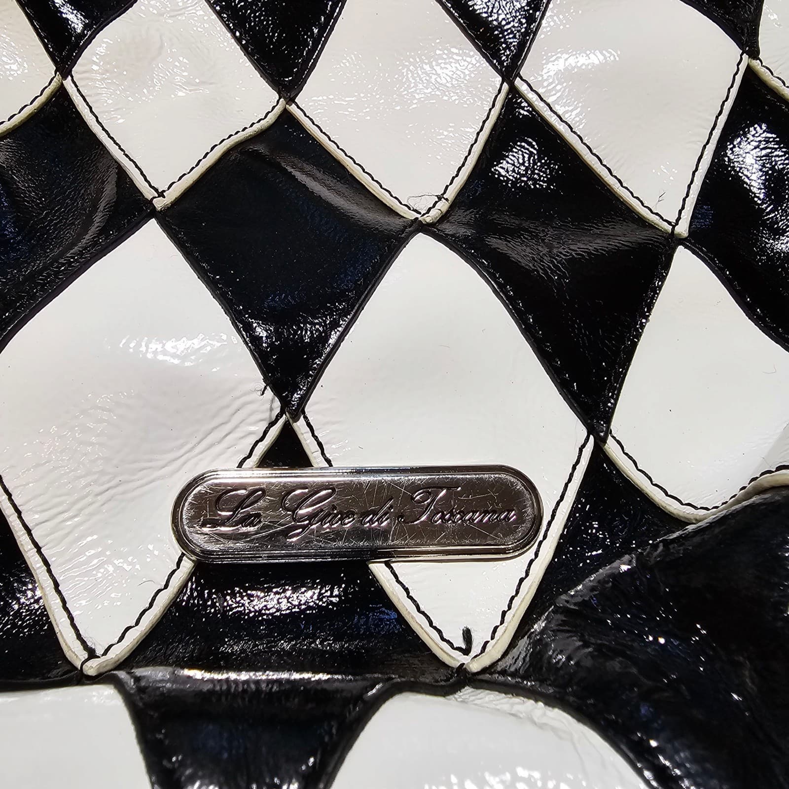 La Gioe Di Toscana By Sharon Gioe Black And White Handbag Purse - Thumbnail 3