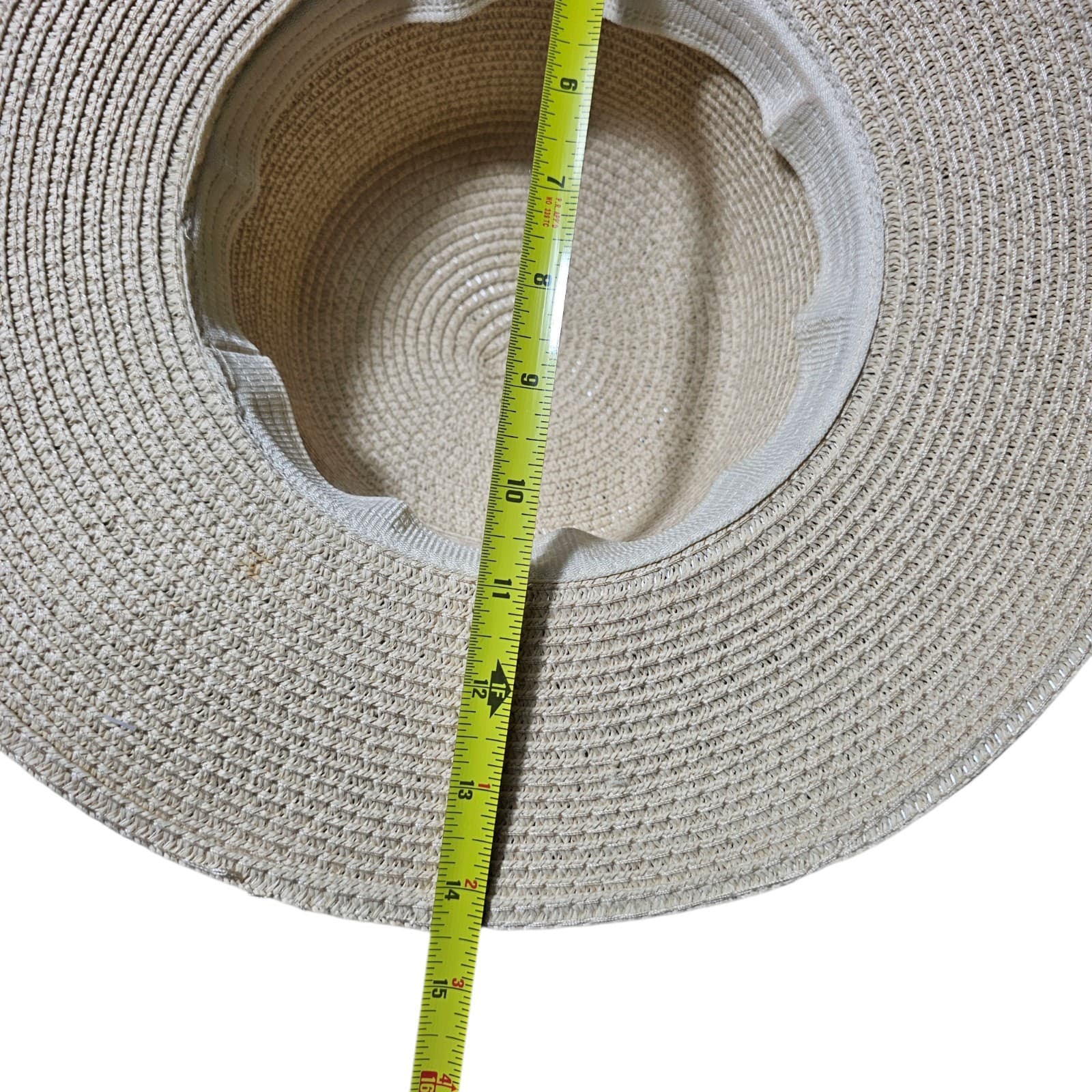 Braided White Straw Sun Hat With Pink Tassel Unbraned Nwt - Thumbnail 7