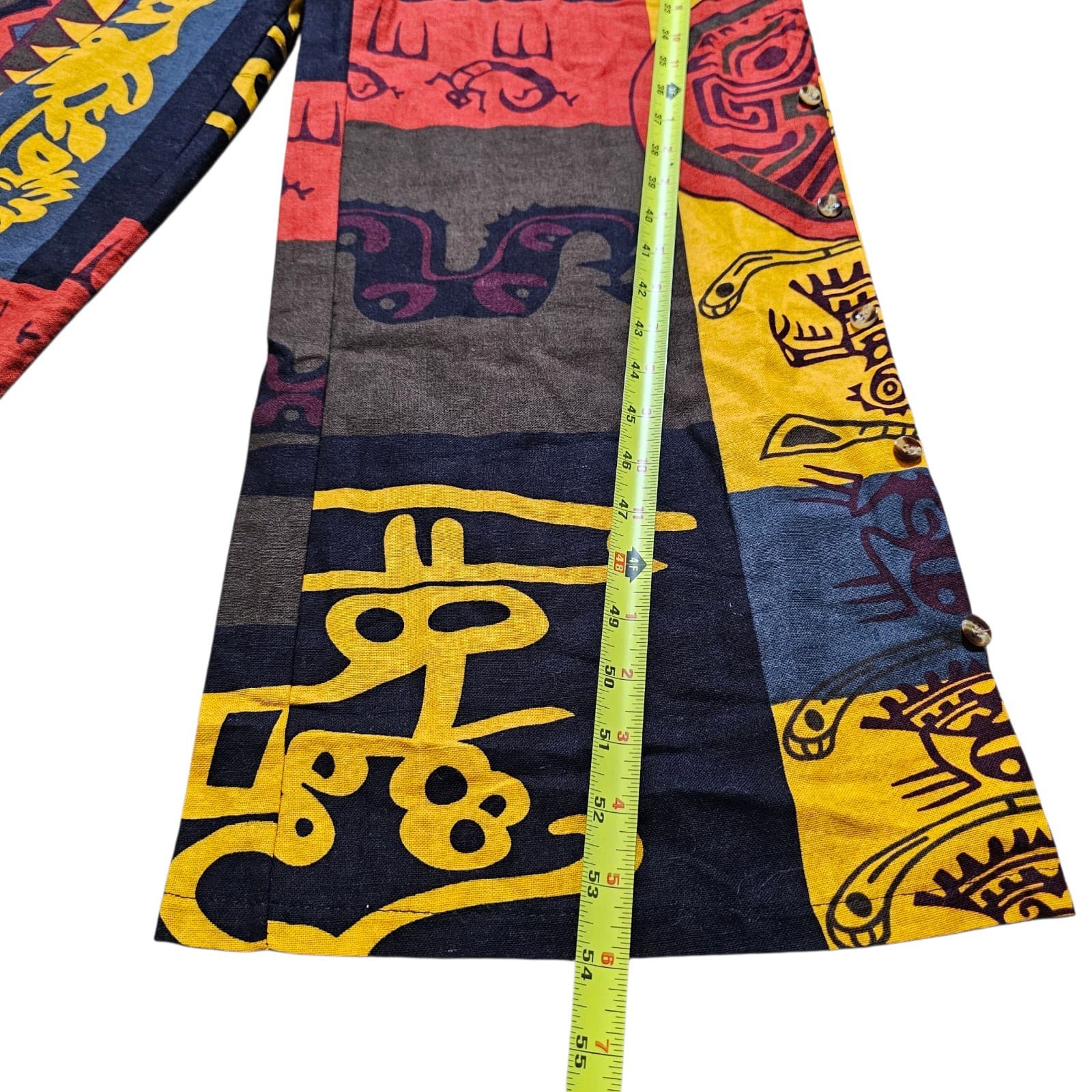 Ethnic Printed Wide Leg Overalls Womans Size L - Thumbnail 21