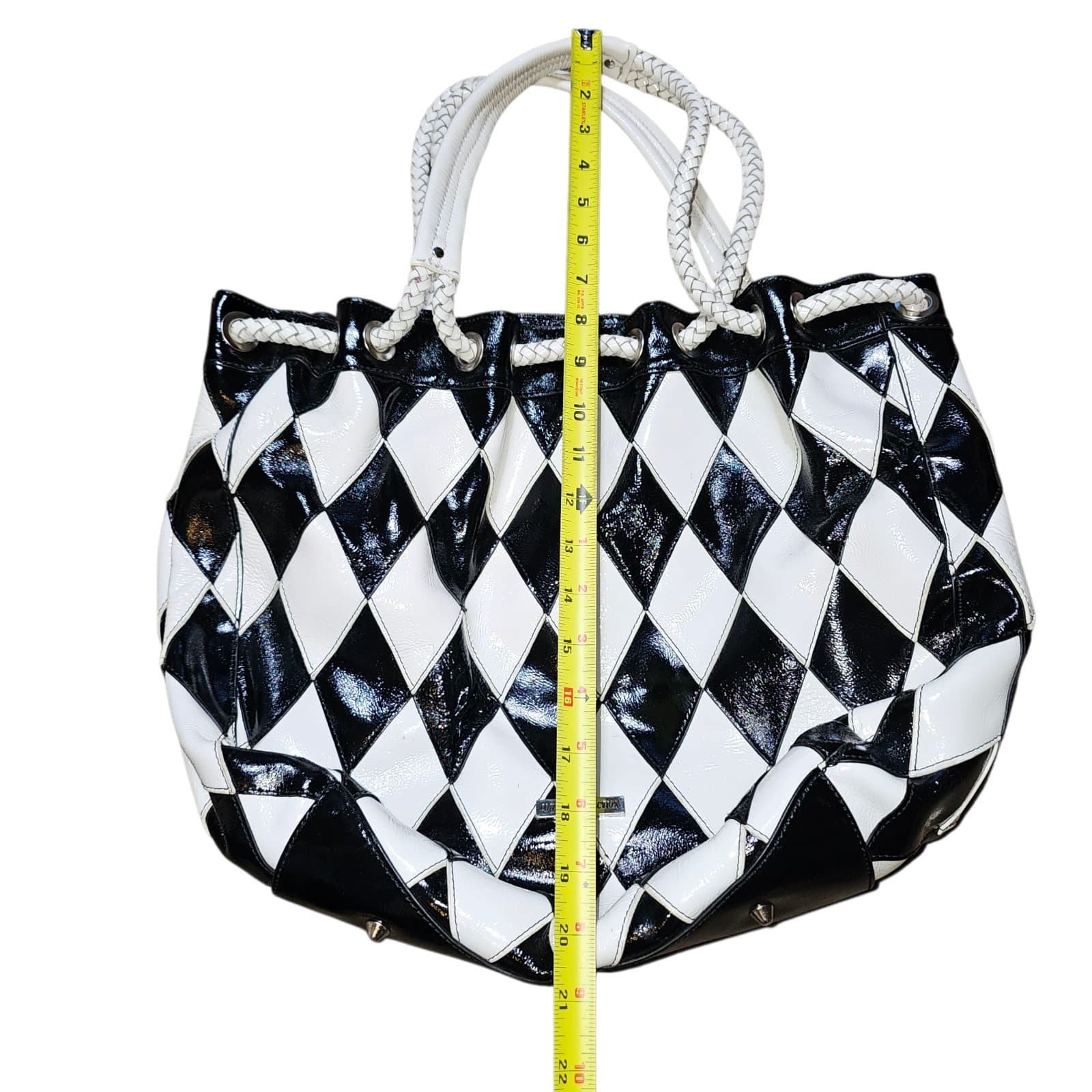 La Gioe Di Toscana By Sharon Gioe Black And White Handbag Purse - Thumbnail 18