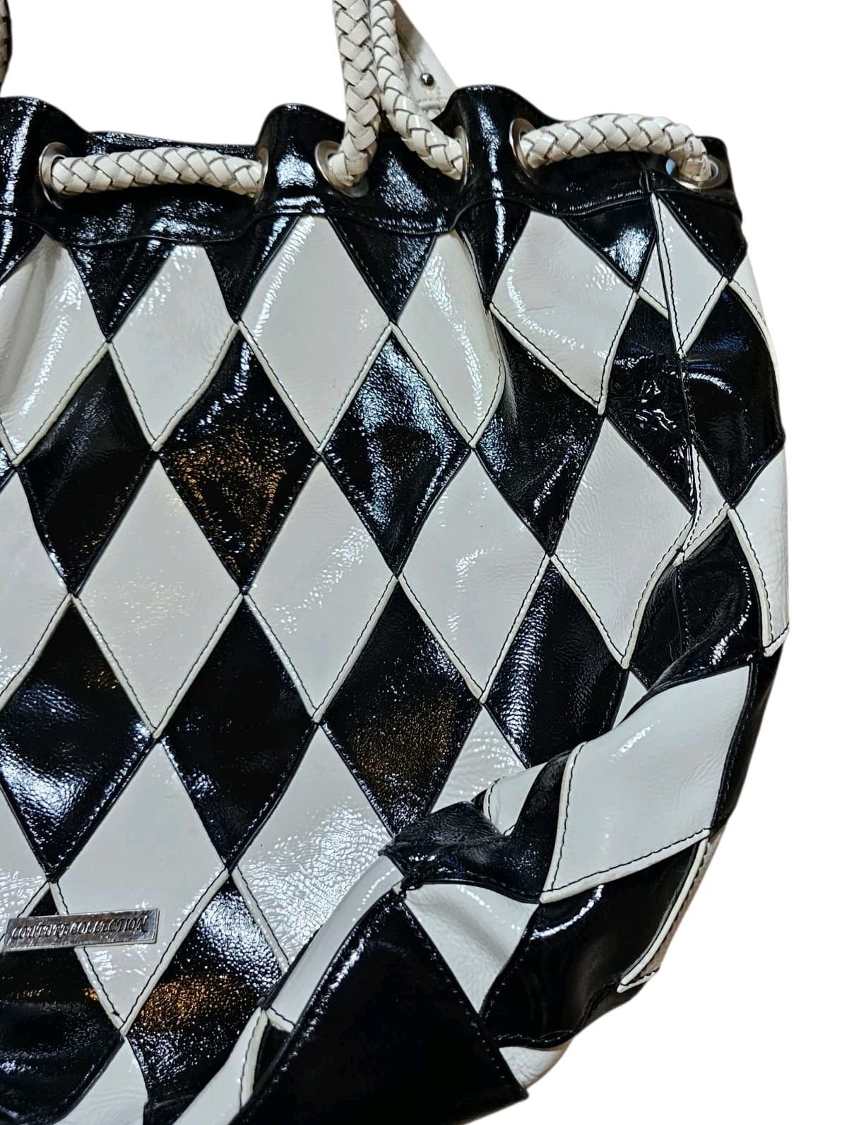 La Gioe Di Toscana By Sharon Gioe Black And White Handbag Purse - Thumbnail 5