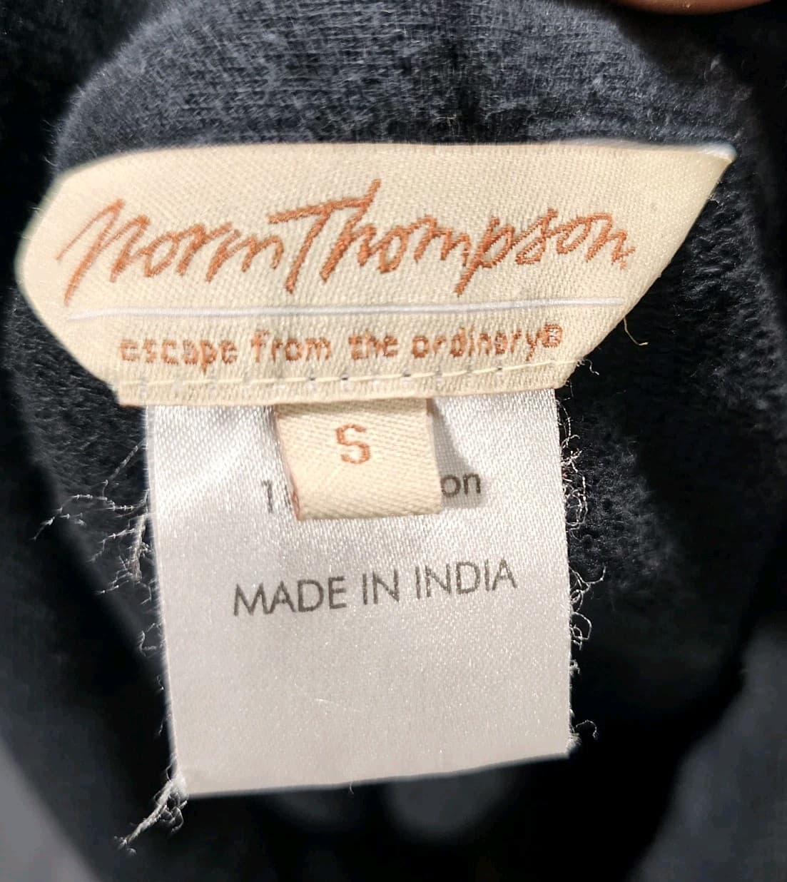 Vintage 90s Norm Thompson Sweater Jacket Women Small Black Cotton 5 Zip Pockets - Thumbnail 7