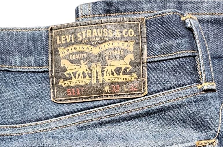 Levis 511 Slim Fit Blue Jeans 33x32 Black Patch - Thumbnail 5