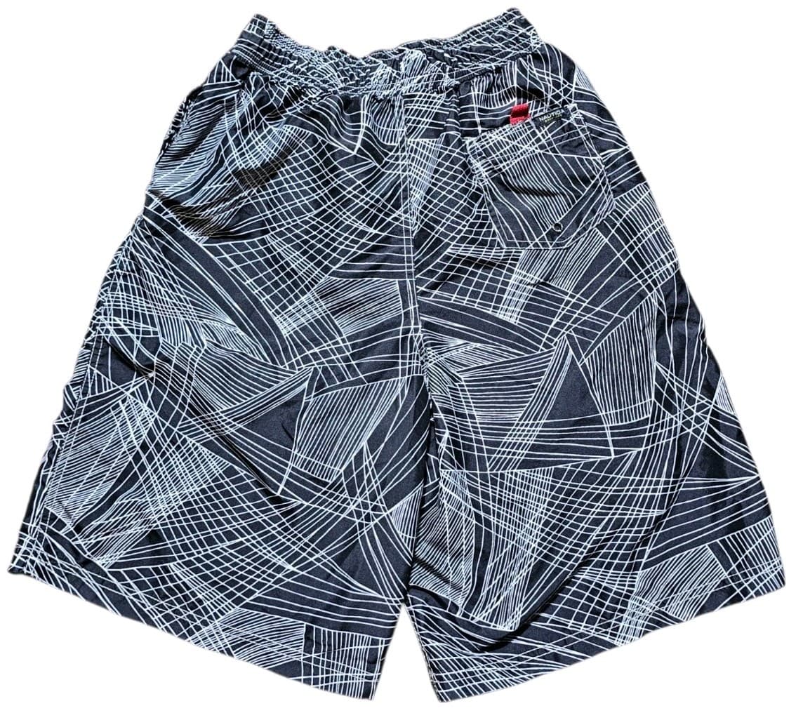 Nautica Boys Swim Trunks Size Xl 18-20 Black White Linear Print Mesh Lined - Thumbnail 2