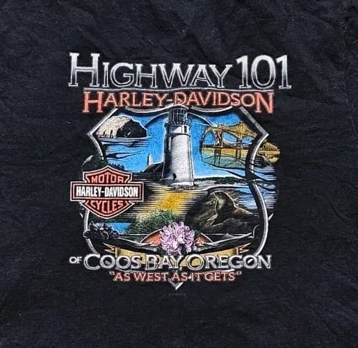 Vintage Harley Davidson Womans Asymmetrical Bar And Shield Zipper Coos Bay OR, - Thumbnail 2