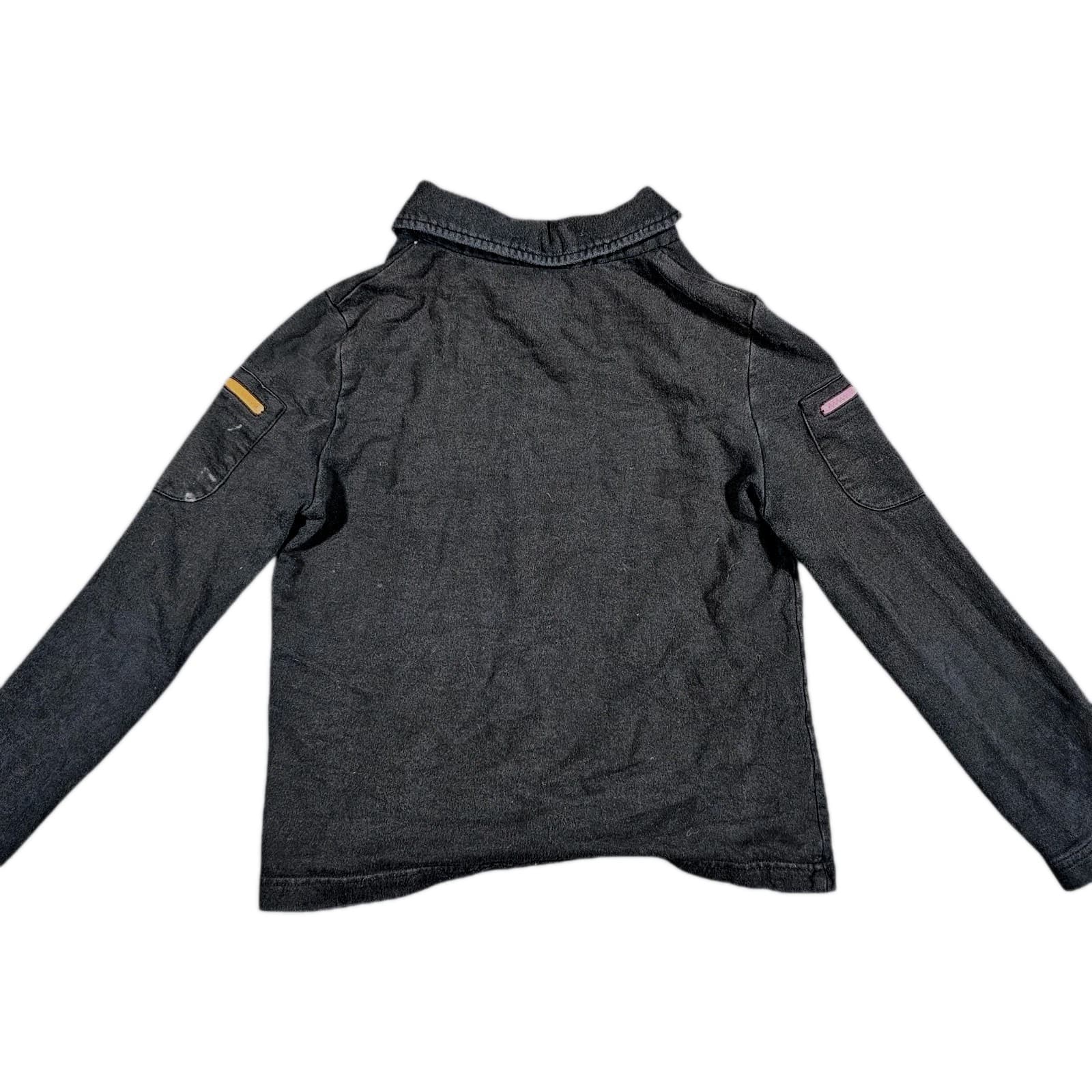 Vintage 90s Norm Thompson Sweater Jacket Women Small Black Cotton 5 Zip Pockets - Thumbnail 6