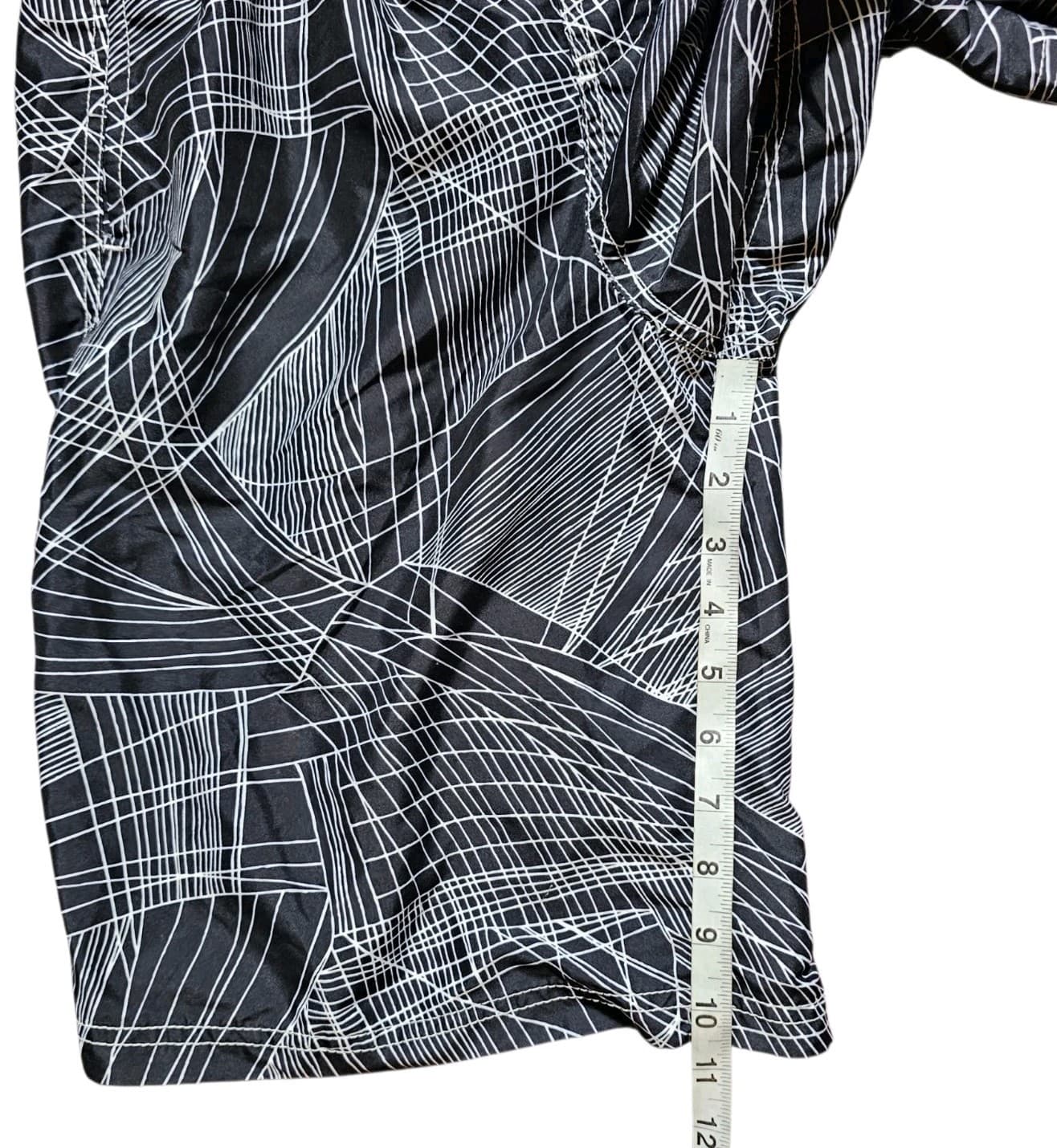 Nautica Boys Swim Trunks Size Xl 18-20 Black White Linear Print Mesh Lined - Thumbnail 7