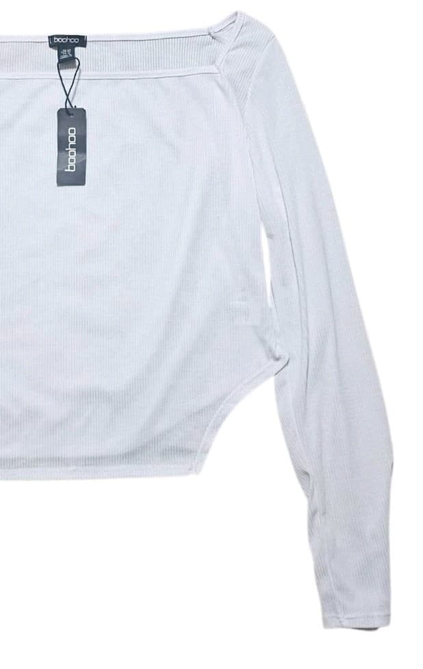 boohoo womens Ripped Cropped Long Sleeve Top (Nwt) Size 18 - Thumbnail 5