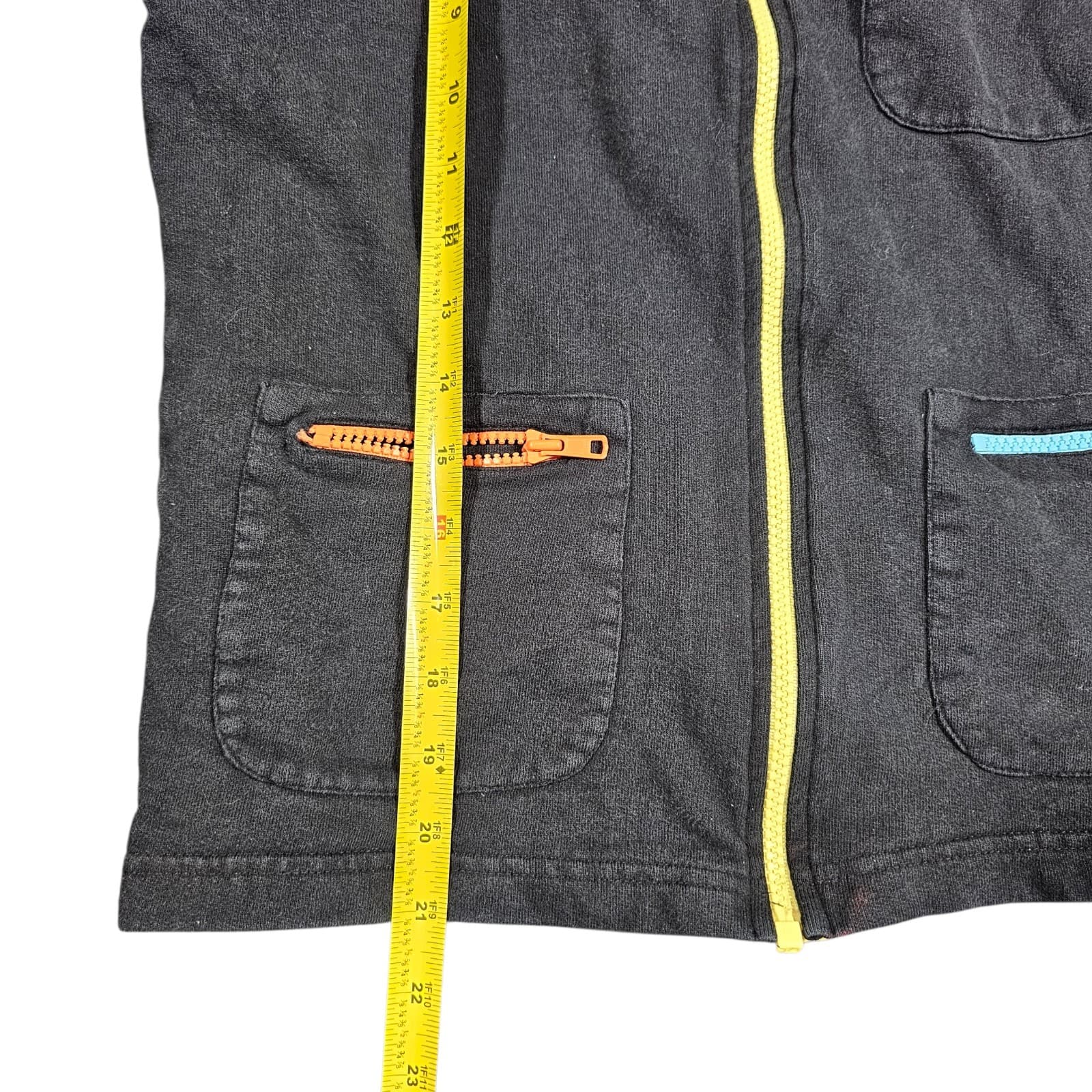 Vintage 90s Norm Thompson Sweater Jacket Women Small Black Cotton 5 Zip Pockets - Thumbnail 4