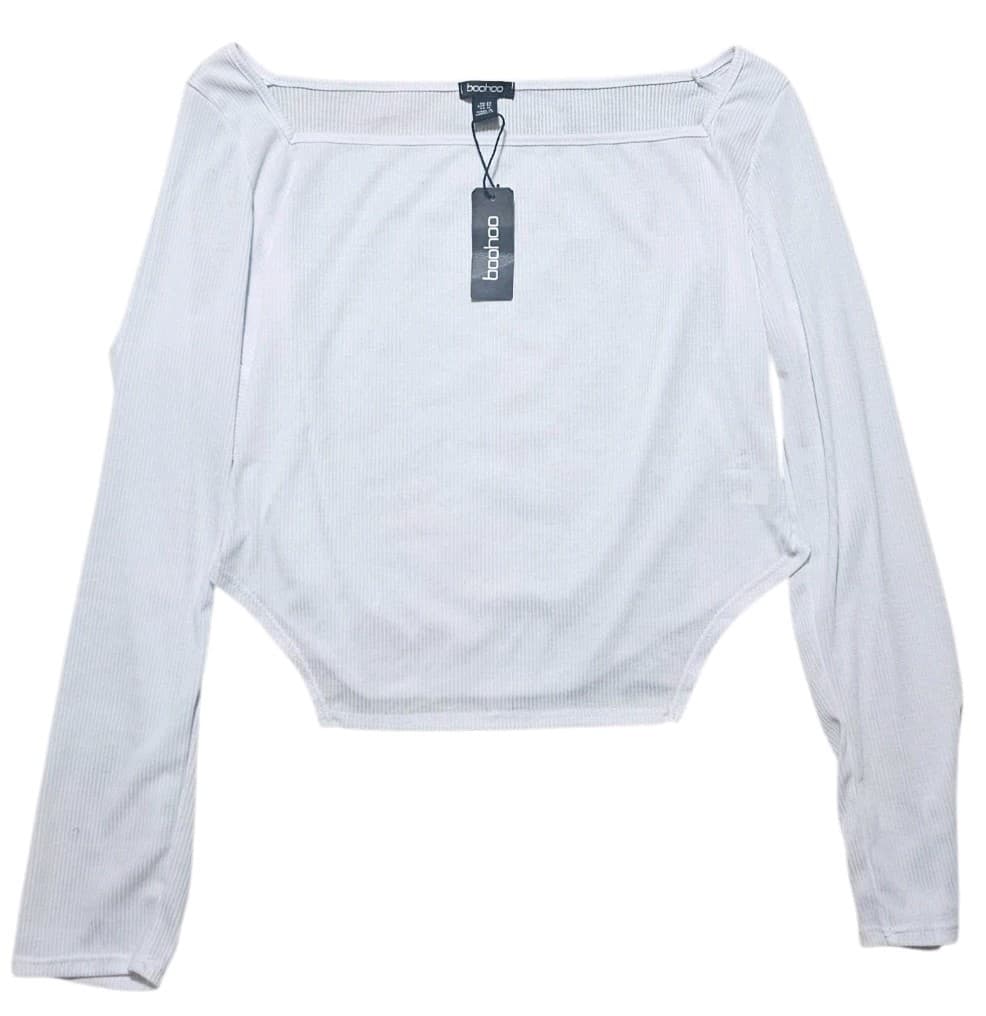 boohoo womens Ripped Cropped Long Sleeve Top (Nwt) Size 18 - Thumbnail 2