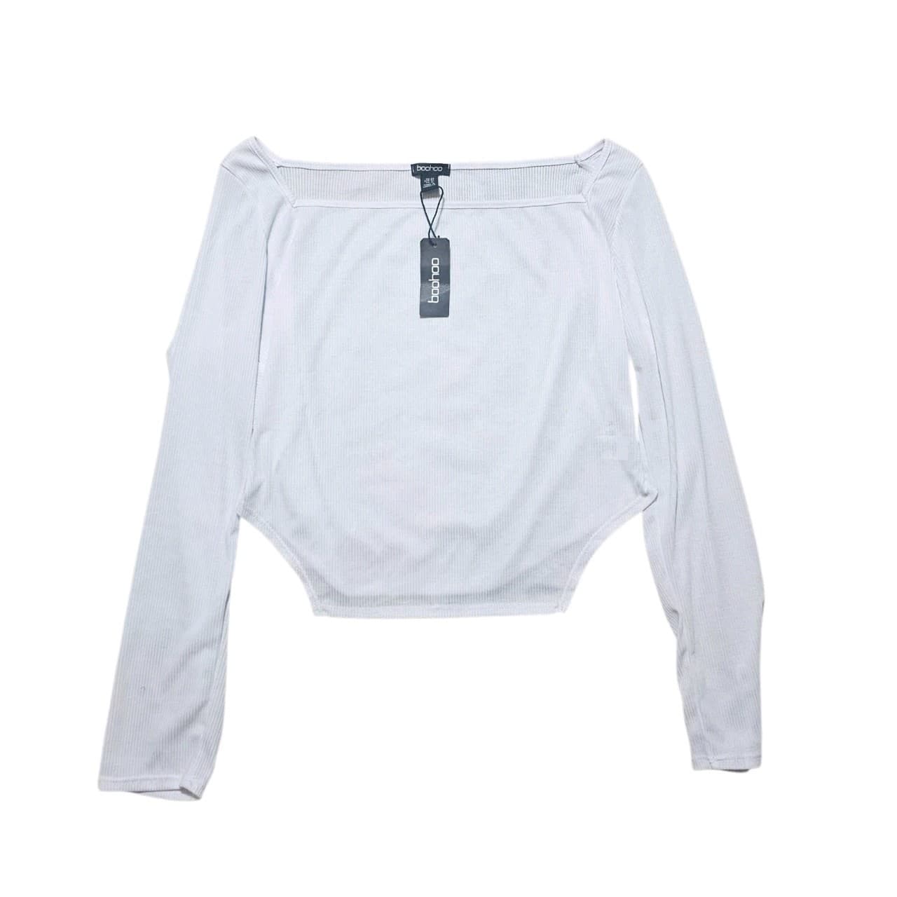 boohoo womens Ripped Cropped Long Sleeve Top (Nwt) Size 18