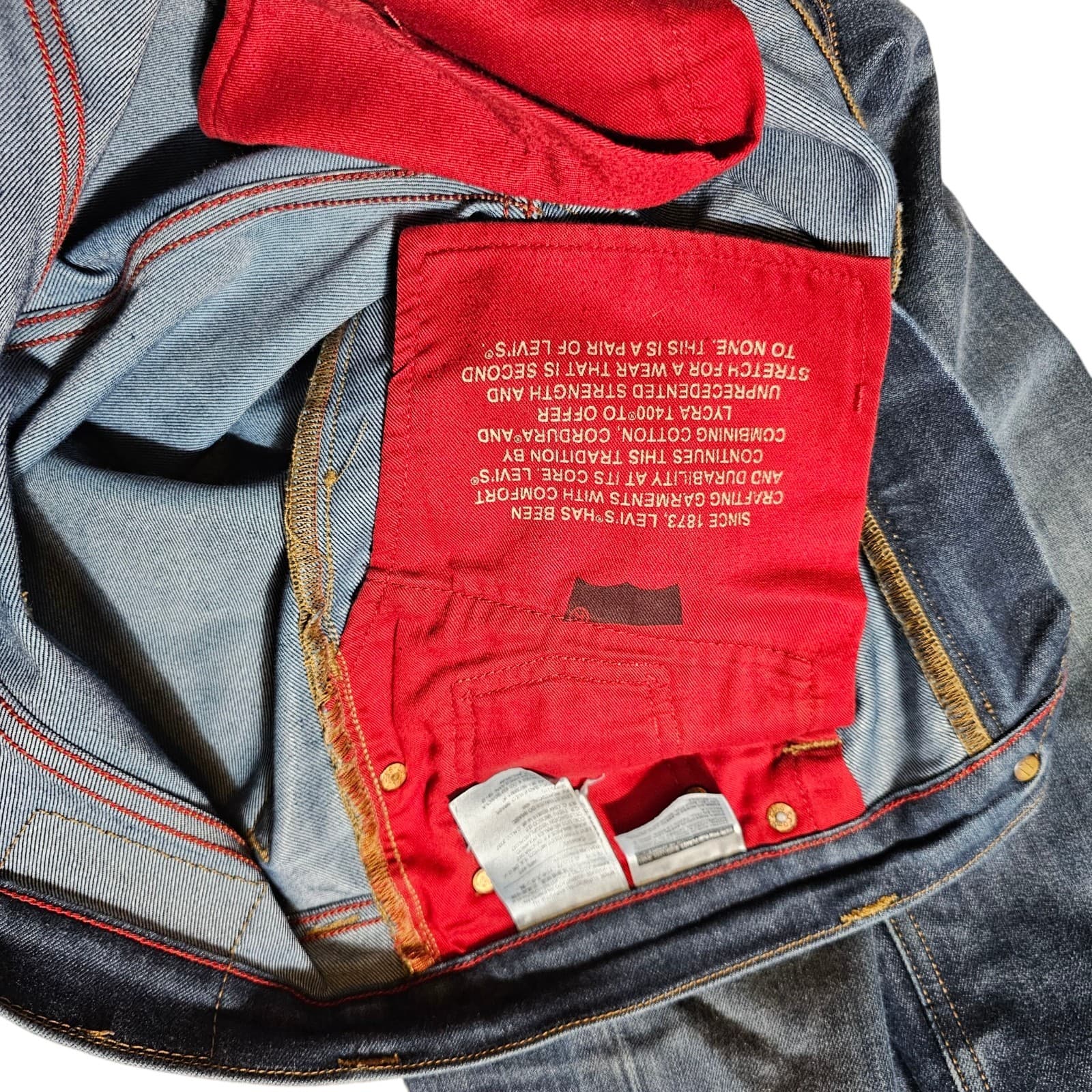 Levis 511 Slim Fit Blue Jeans 33x32 Black Patch - Thumbnail 15