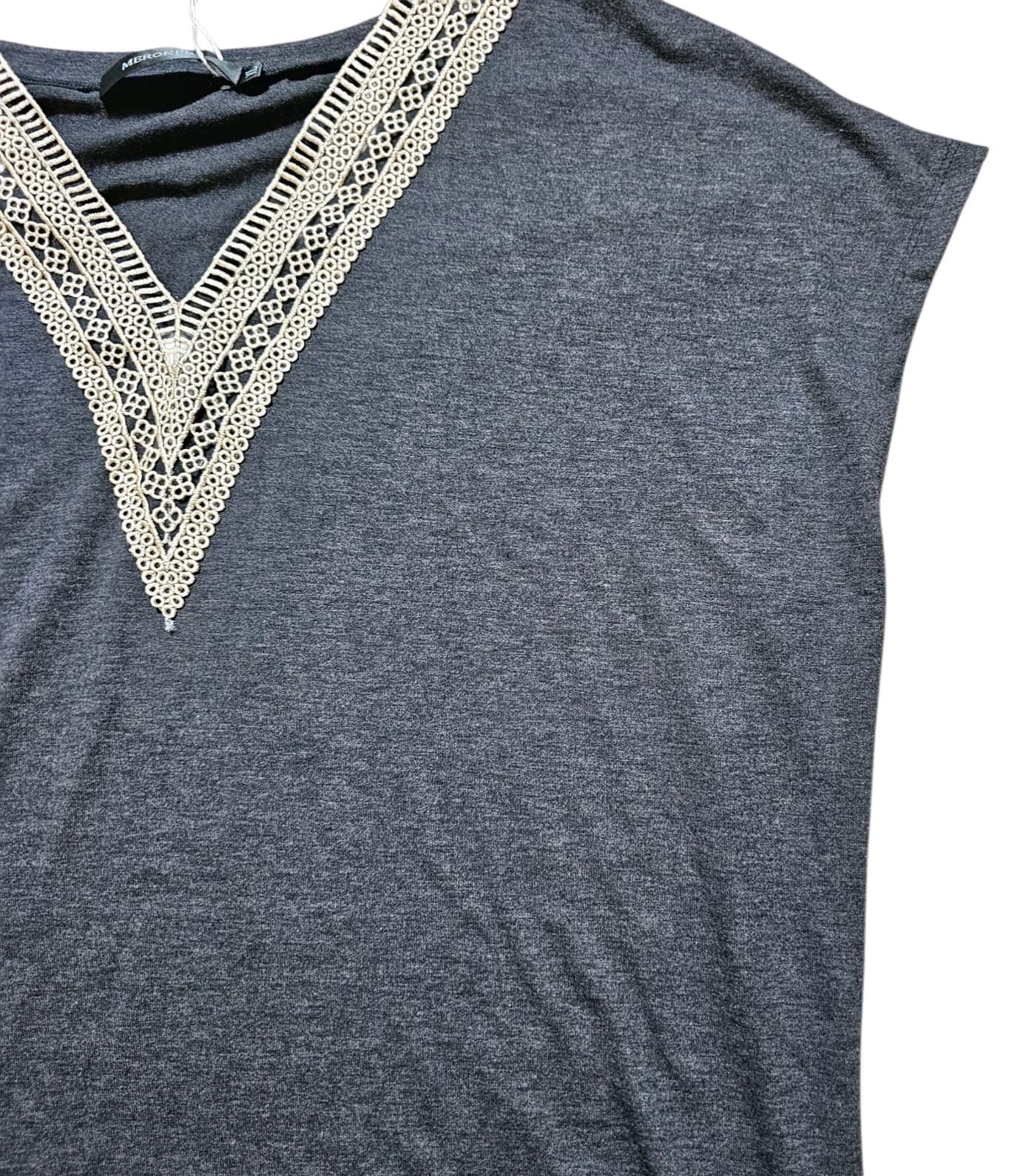 Merokeety Womans Casual Sleeveless Lace Trim Vneck - Thumbnail 5