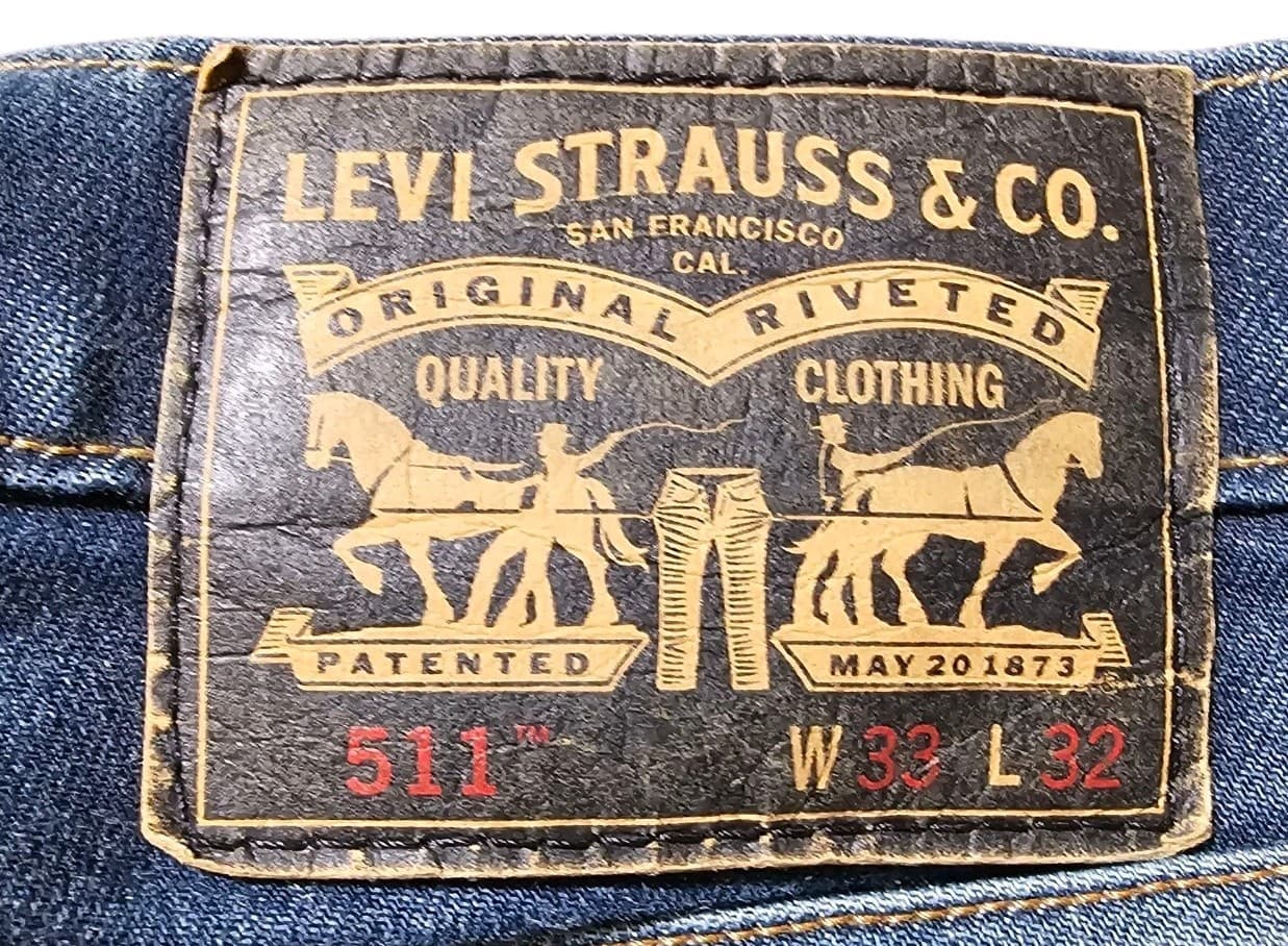 Levis 511 Slim Fit Blue Jeans 33x32 Black Patch - Thumbnail 22