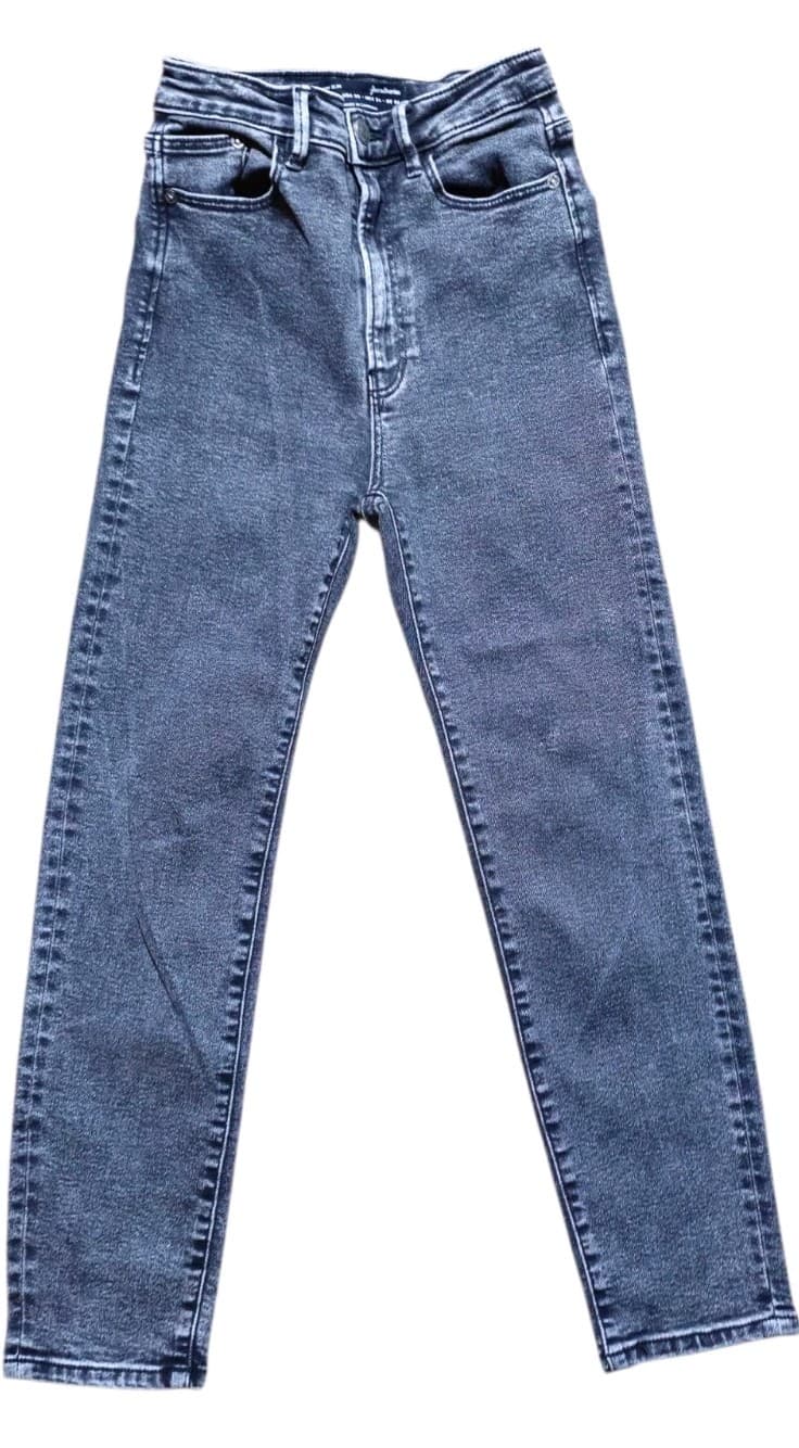 Stradivarius Mom Slim Skinny Jeans Womens Size2 Black Denim Mid Rise 5 Pockets - Thumbnail 2