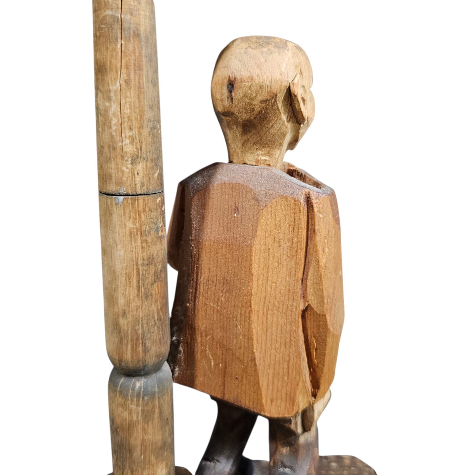 Anri Hand Carved Drunk Man On A Lamppost Wooden Cork Screw And Bottle Opener - Thumbnail 6