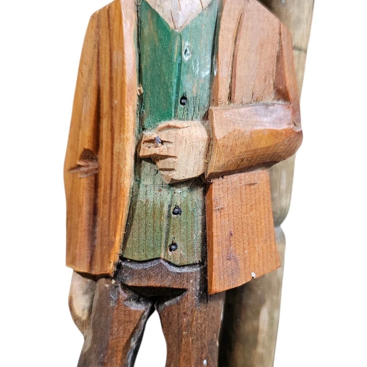 Anri Hand Carved Drunk Man On A Lamppost Wooden Cork Screw And Bottle Opener - Thumbnail 4