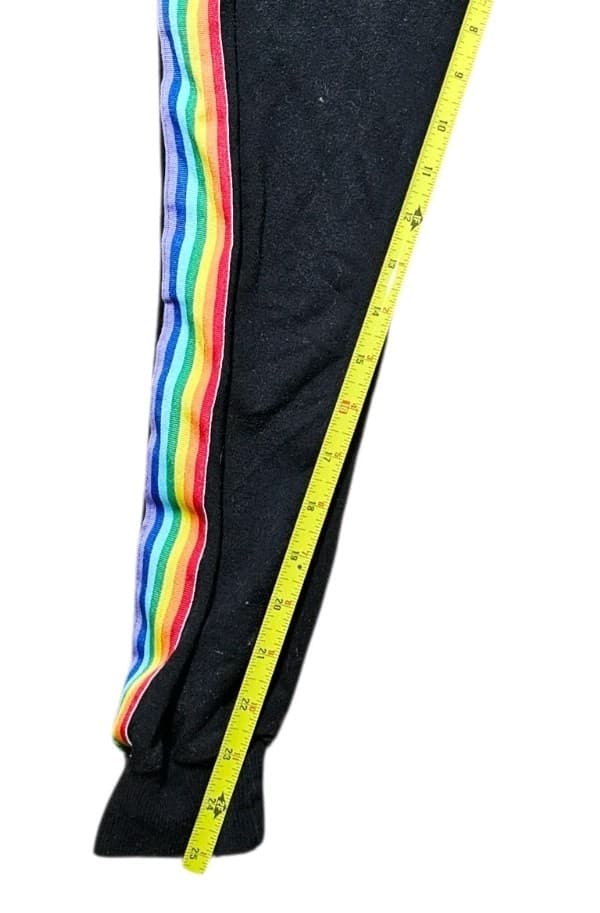 Rainbow Side Stripe Pull On Black Tapered High-Rise Women's Size S Unbranded - Thumbnail 8