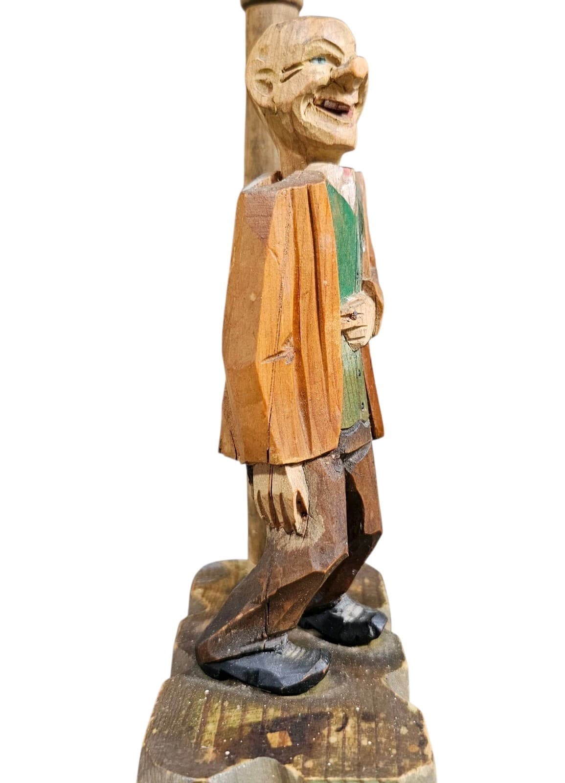 Anri Hand Carved Drunk Man On A Lamppost Wooden Cork Screw And Bottle Opener - Thumbnail 9