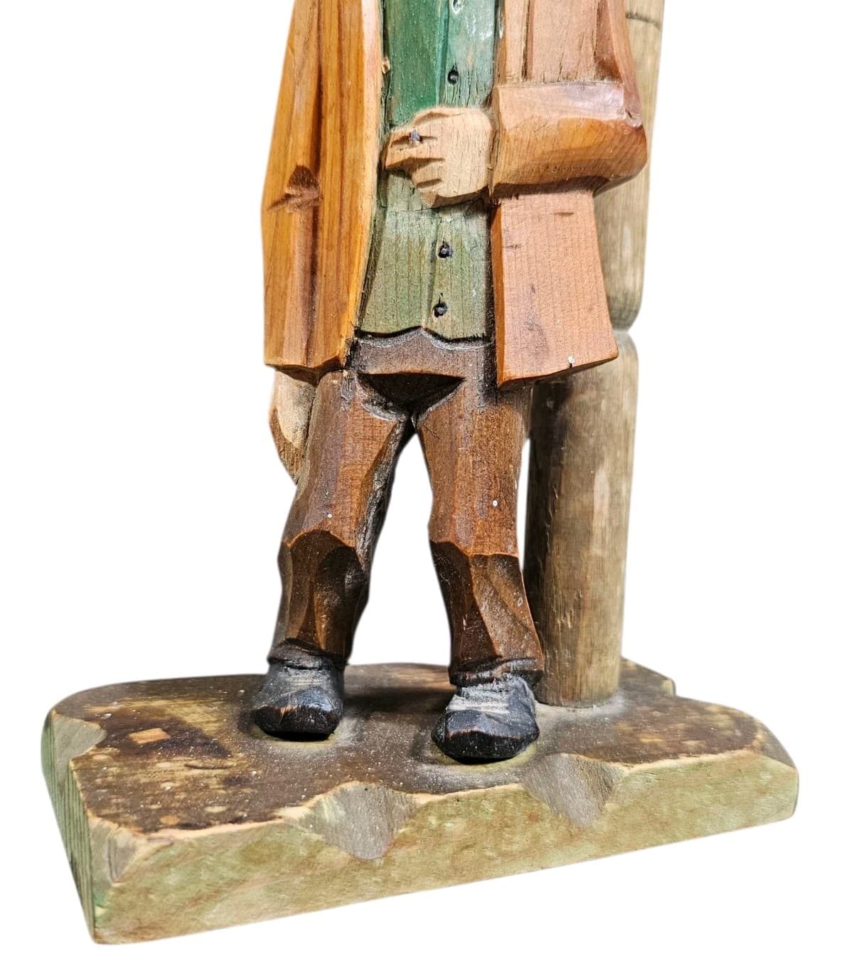 Anri Hand Carved Drunk Man On A Lamppost Wooden Cork Screw And Bottle Opener - Thumbnail 3