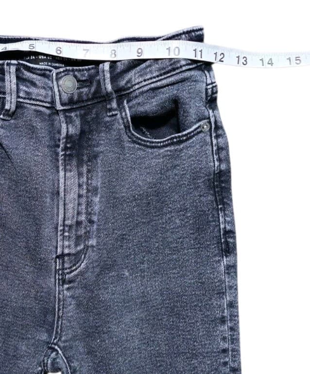 Stradivarius Mom Slim Skinny Jeans Womens Size2 Black Denim Mid Rise 5 Pockets - Thumbnail 9