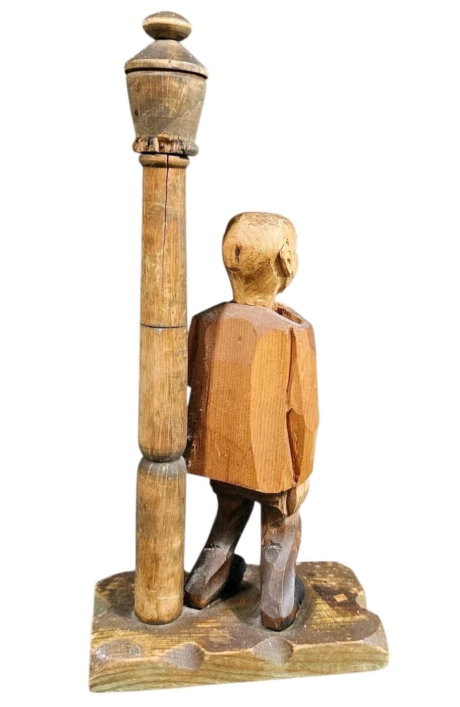 Anri Hand Carved Drunk Man On A Lamppost Wooden Cork Screw And Bottle Opener - Thumbnail 18