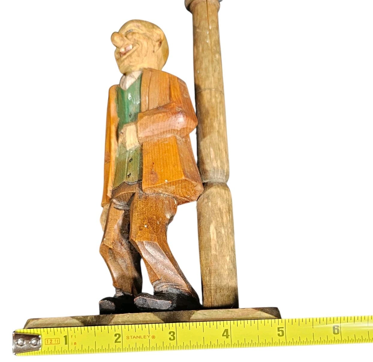 Anri Hand Carved Drunk Man On A Lamppost Wooden Cork Screw And Bottle Opener - Thumbnail 19