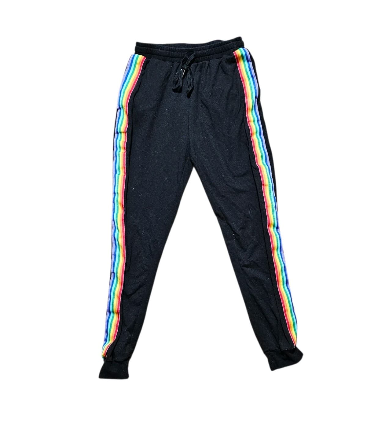 Rainbow Side Stripe Pull On Black Tapered High-Rise Women's Size S Unbranded