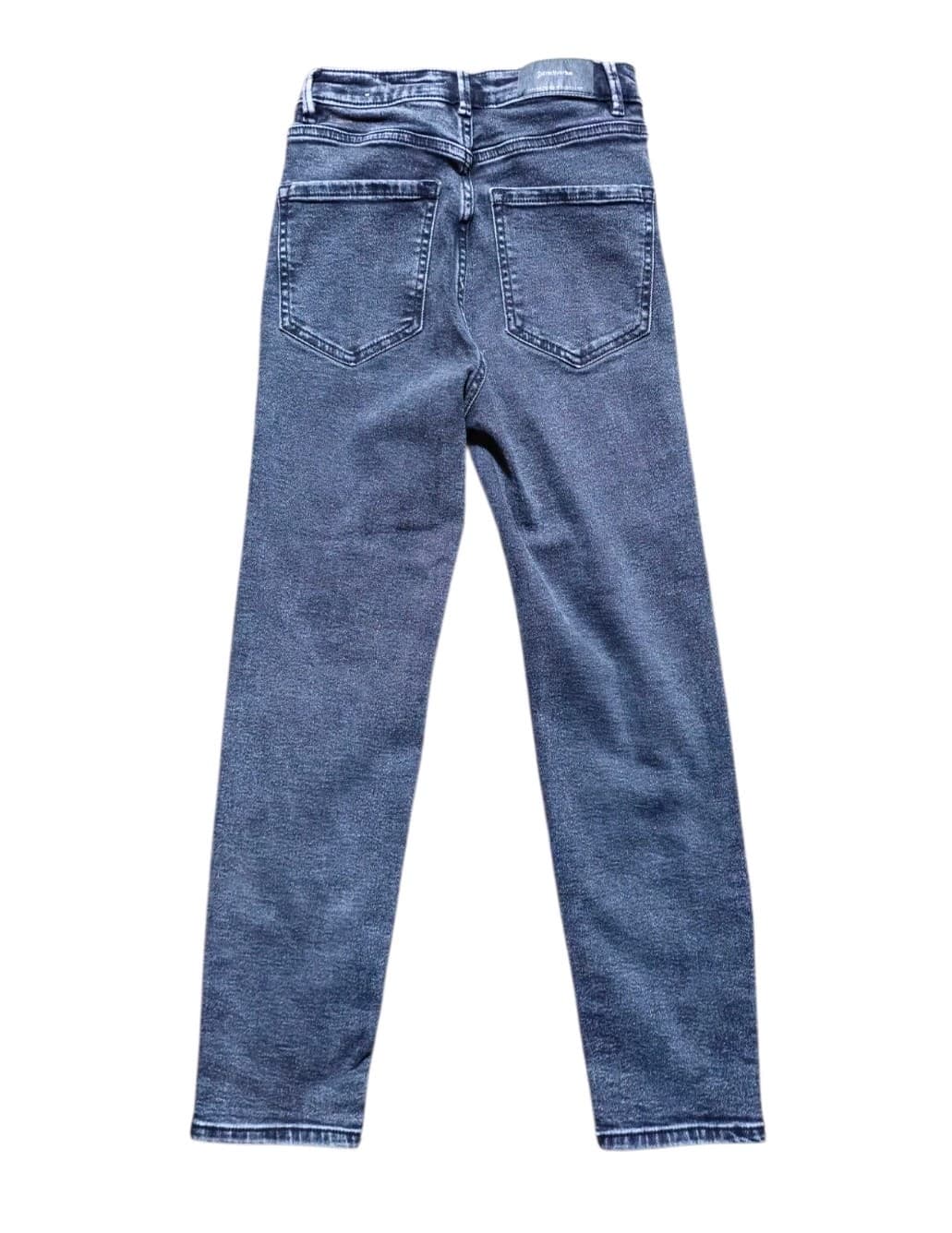 Stradivarius Mom Slim Skinny Jeans Womens Size2 Black Denim Mid Rise 5 Pockets - Thumbnail 6