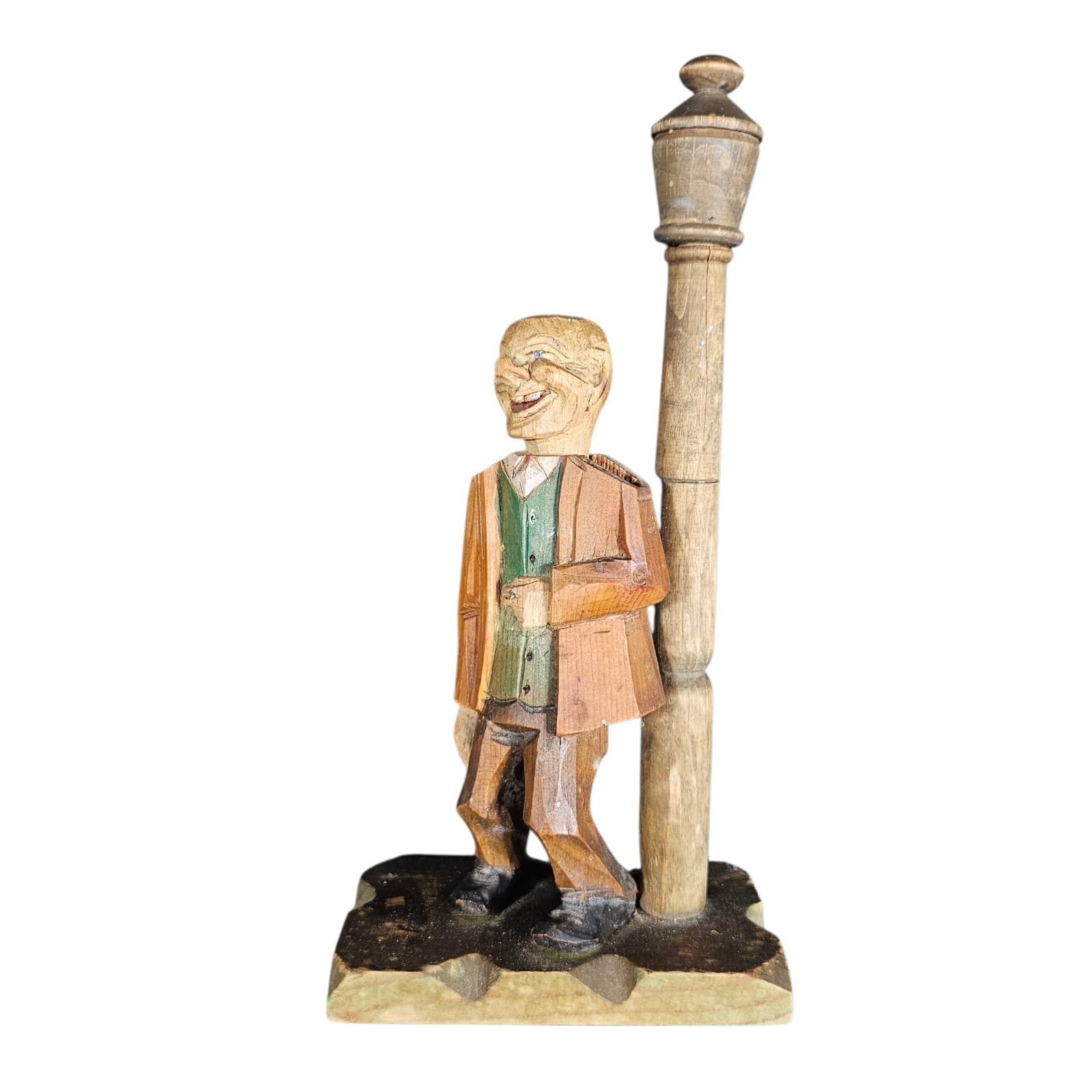 Anri Hand Carved Drunk Man On A Lamppost Wooden Cork Screw And Bottle Opener - Thumbnail 22