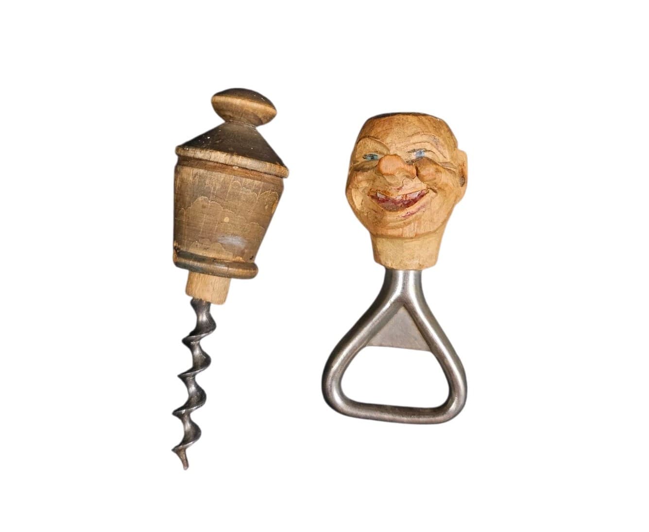 Anri Hand Carved Drunk Man On A Lamppost Wooden Cork Screw And Bottle Opener - Thumbnail 24