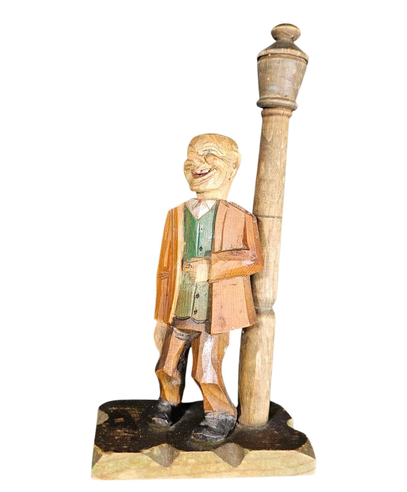 Anri Hand Carved Drunk Man On A Lamppost Wooden Cork Screw And Bottle Opener - Thumbnail 21