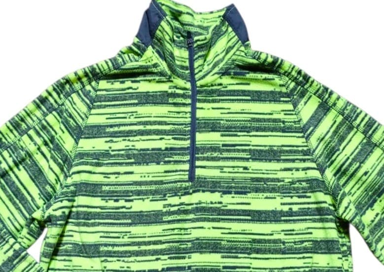 Adult XERSION Pullover Jacket - Size Mens Medium Neon Green Digital Stripe - Thumbnail 2