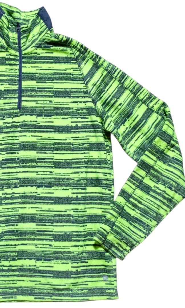 Adult XERSION Pullover Jacket - Size Mens Medium Neon Green Digital Stripe - Thumbnail 4