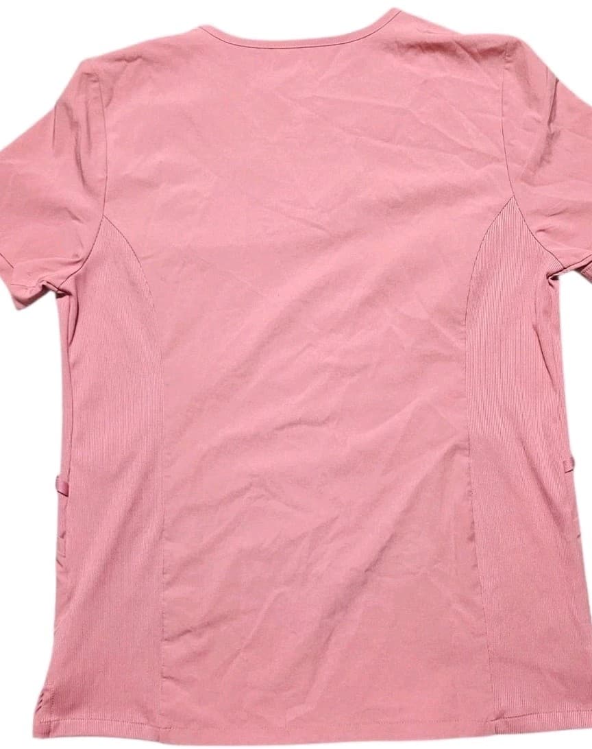 Hanes Comfort Fit Womans Vneck Pink Scrubs Top Size S/P - Thumbnail 9