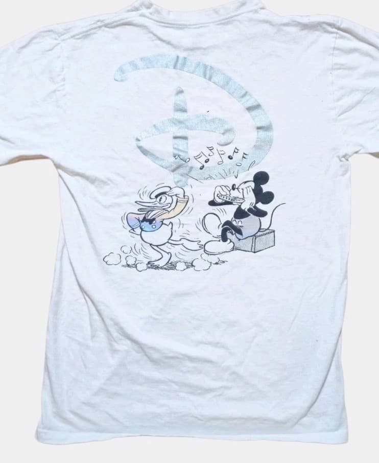 Vans X Disney Music Box T-Shirt In 100th Anniversary White Mickey And Donald... - Thumbnail 3