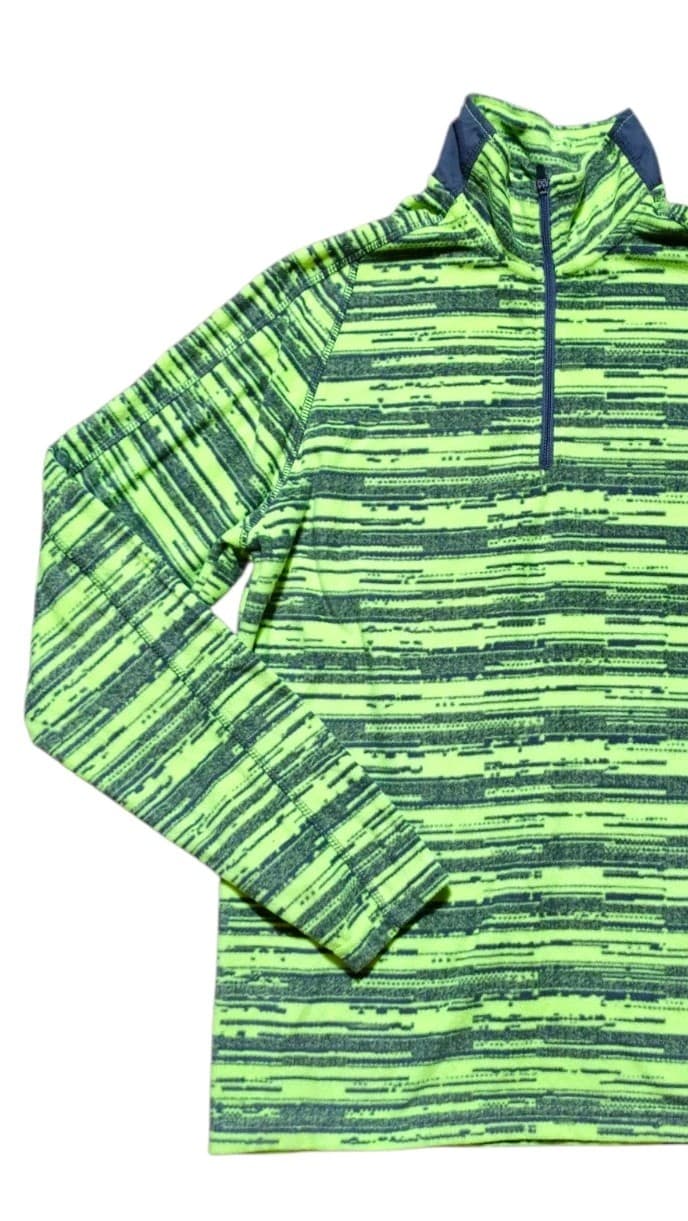 Adult XERSION Pullover Jacket - Size Mens Medium Neon Green Digital Stripe - Thumbnail 3
